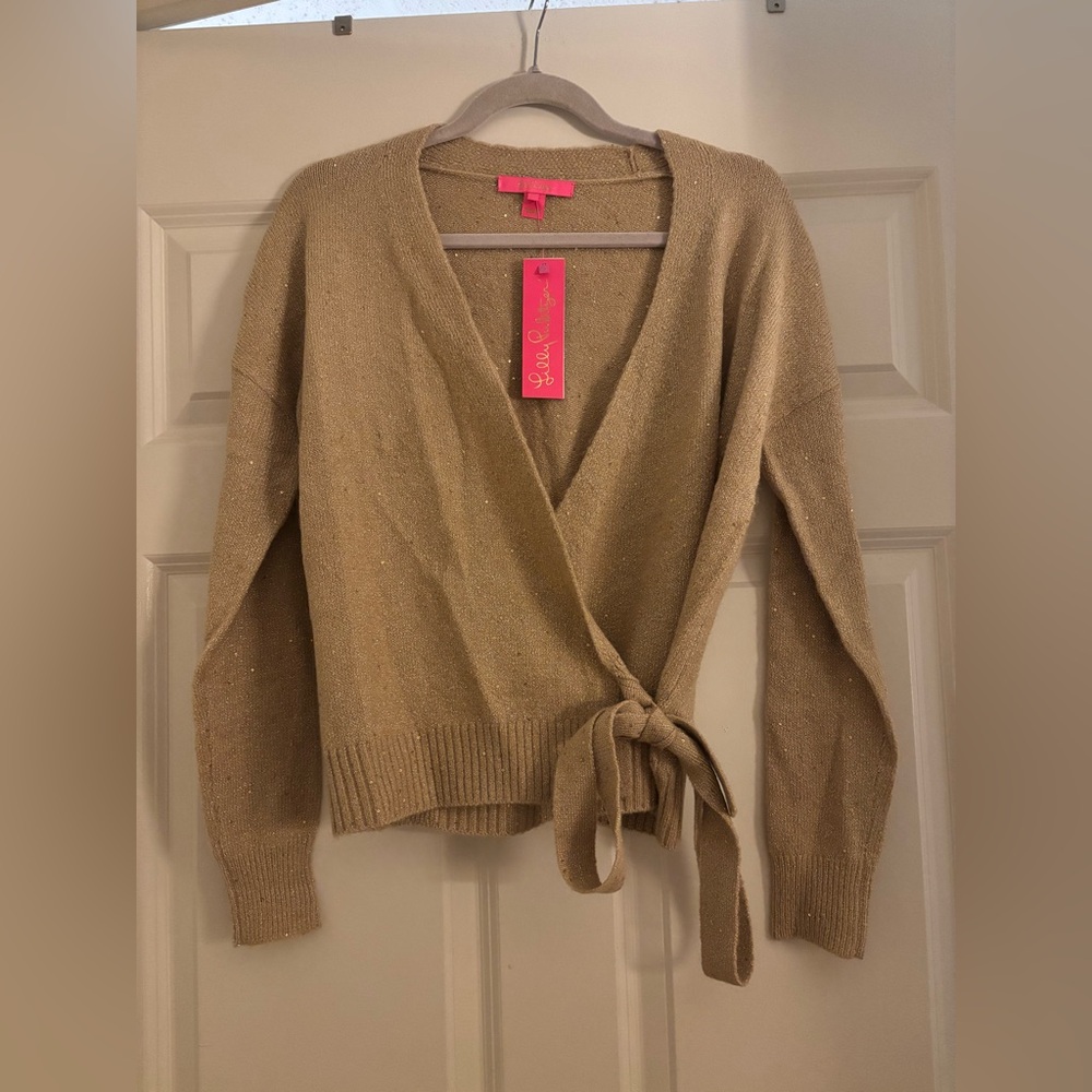 NWT Lilly Pulitzer Dixie Gold Wrap Cardigan